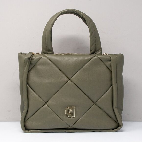 Cole Haan Grand Series Quilted Tote Bag Tea Leaf Green Leather - Picture 3 of 11
